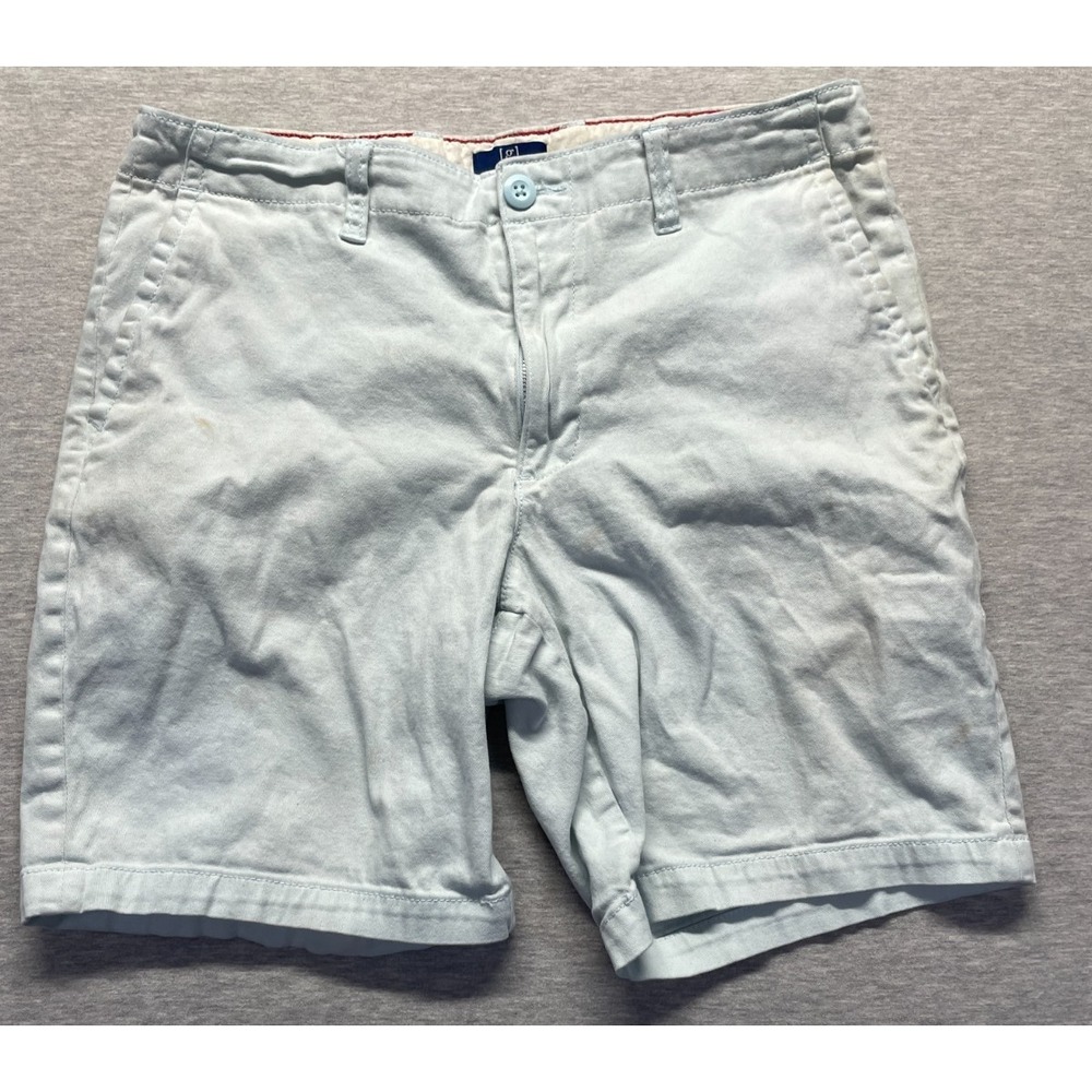 George Chino Shorts Mens 30 Light Blue Cotton Slash Pocket Flat Front Outdoor